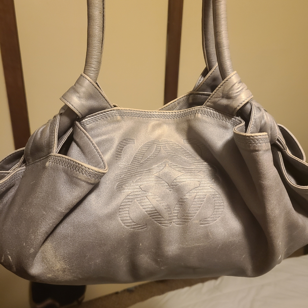 Loewe Metallic Gray Shoulder Bag